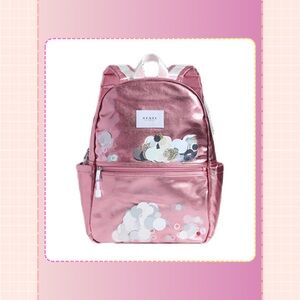 STATE Metallic Pink Kane Kids Backpack -One Zipped Compartment -Luggage Trolly